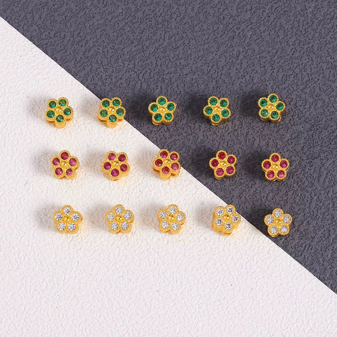 【伊梵甄选】五瓣花中穿手链手串项链diy配饰