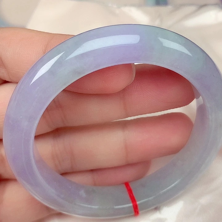 翡翠未镶嵌手镯56～57冰紫色手镯