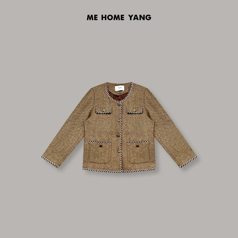 ME【驼金小香】轻奢极简新款时尚百搭设计师新款小香风外套MEQA1341
