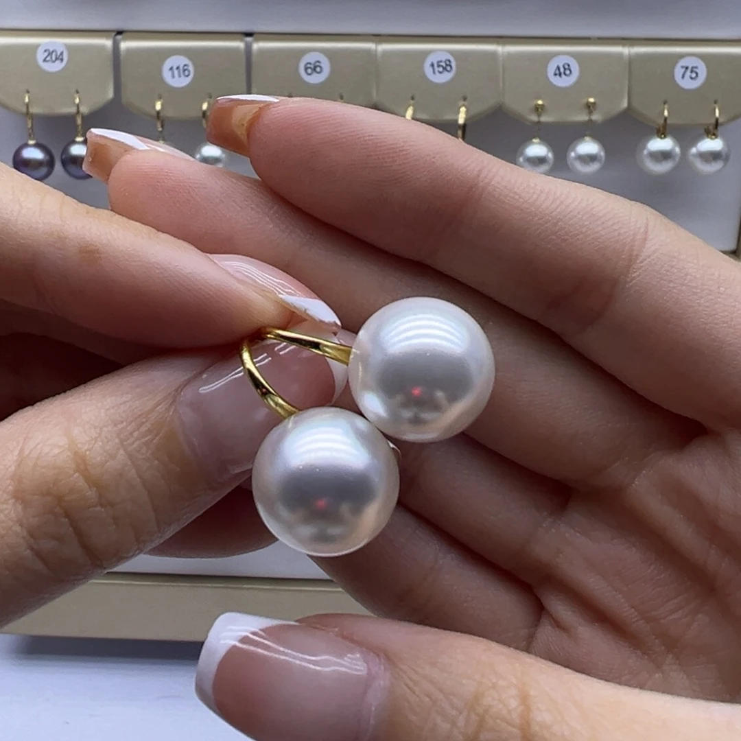 耳饰淡水珍珠18K金镶嵌