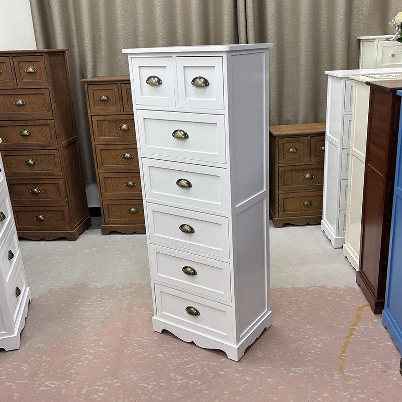 50*35*130cm白色7抽收纳柜简约现代家用储物柜抽屉式整理柜客厅
