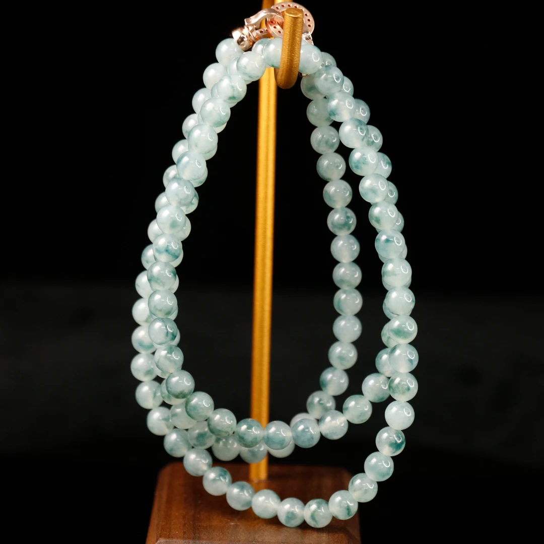 FC16天然缅甸A货飘花珠链/100925/保利厦门拍卖