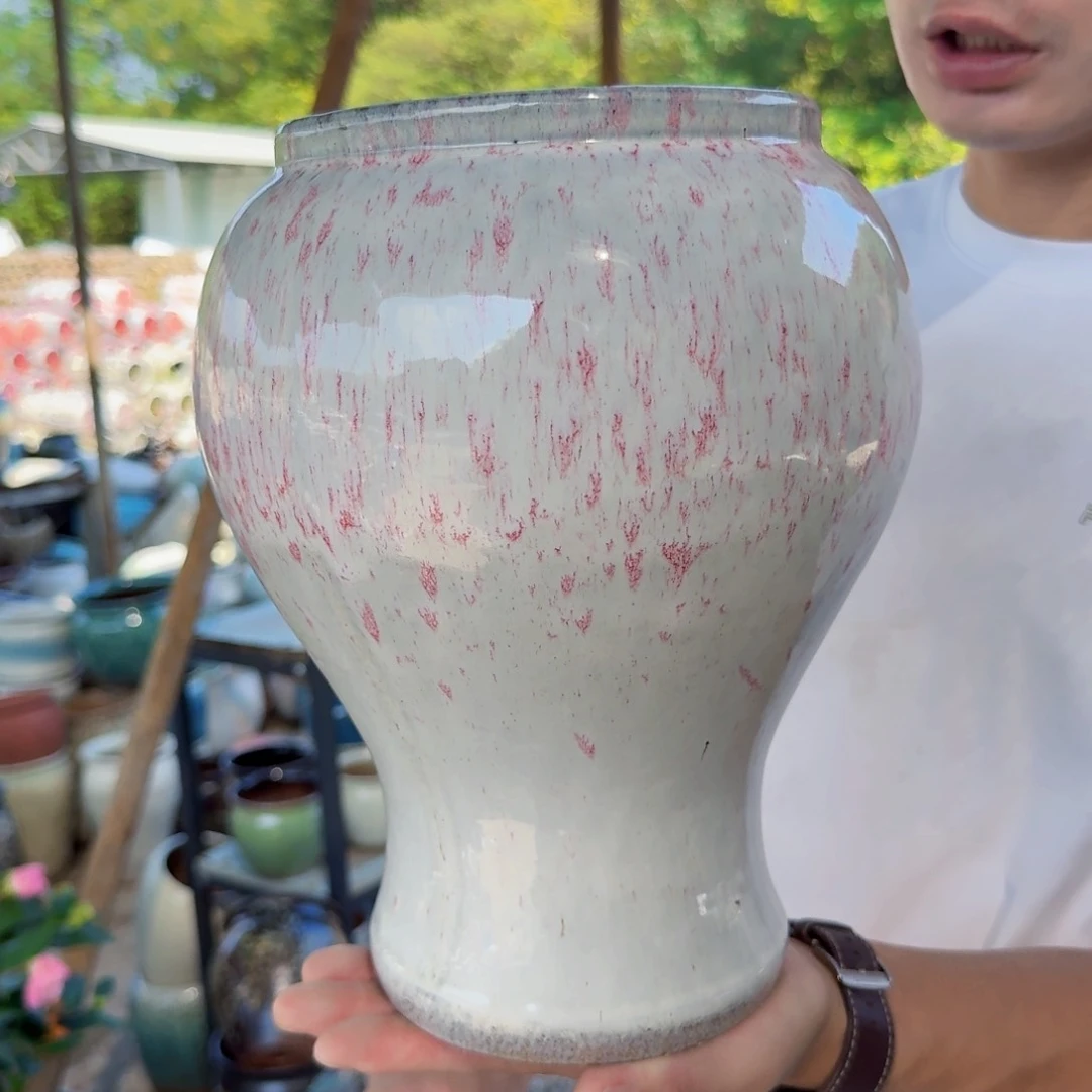 紫砂花盆口16高26（一个美人鱼粉小