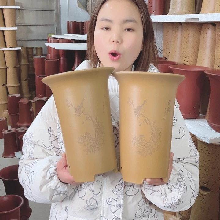 紫砂宜兴紫砂花盆