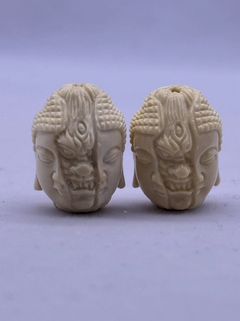 A144 猛犸牙一念之间雕刻件 带顶珠（随机发一）金亮老师