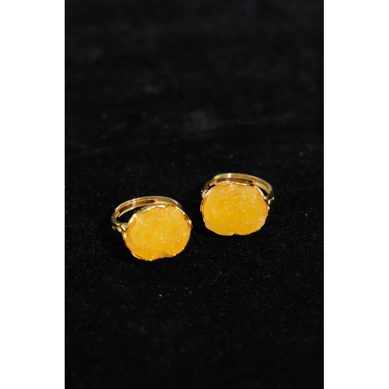 蜜蜡牡丹花戒指多样性发一件JHH4101849