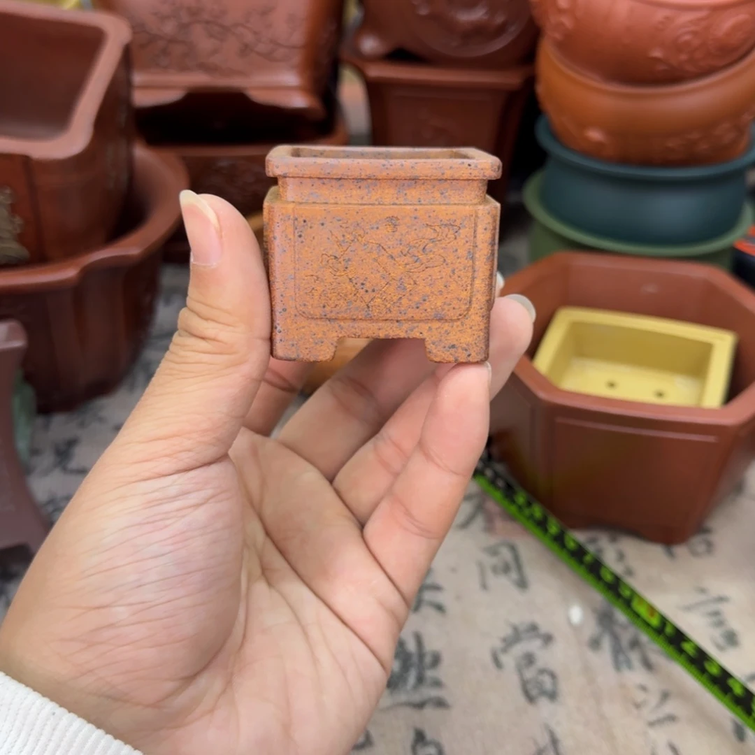 紫砂花盆宜兴紫砂正品4x3.5