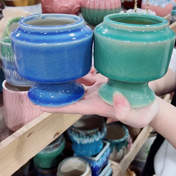有孔，凑单福利满10元发货陶瓷多肉花盆！