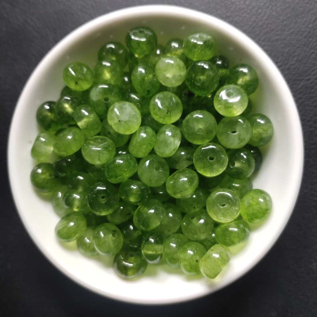 散珠W1925橄榄绿绿碧玺8*4MM*20颗