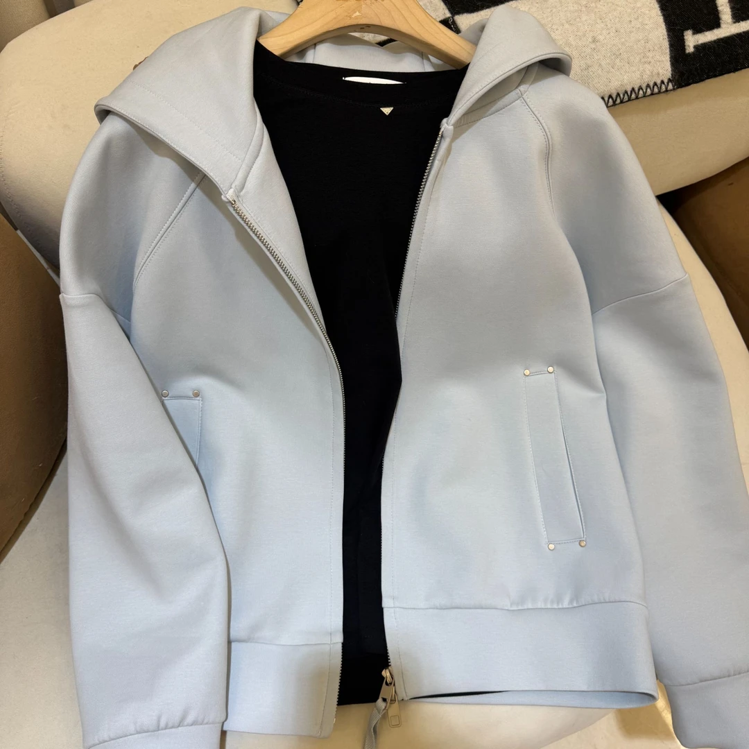 zaw大码连帽拉链卫衣外套女春百搭微胖mm显瘦休闲上衣