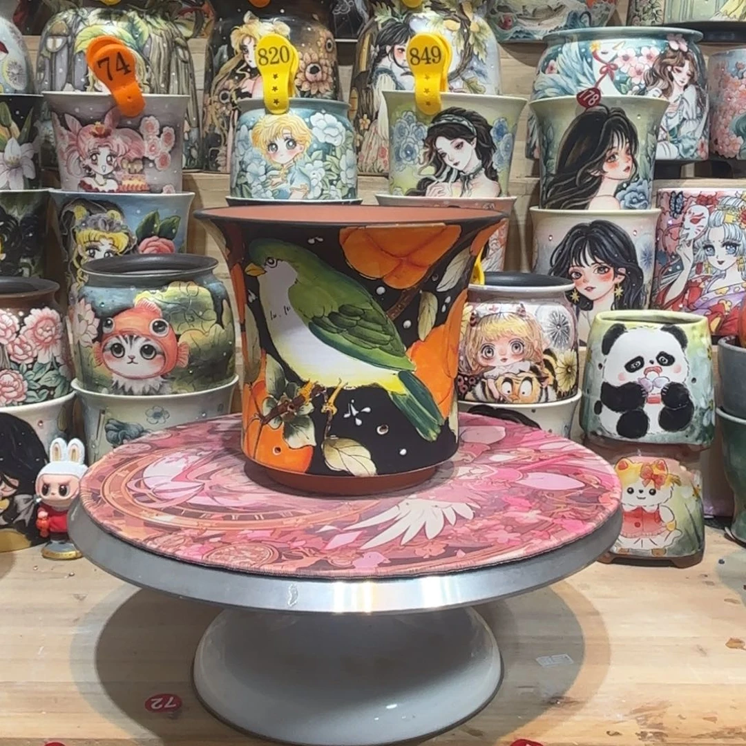 景德镇手绘花盆陶瓷16/14