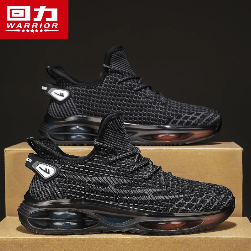 回力男鞋夏季飞织网面透气男士软底气垫减震户外休闲运动跑步鞋子