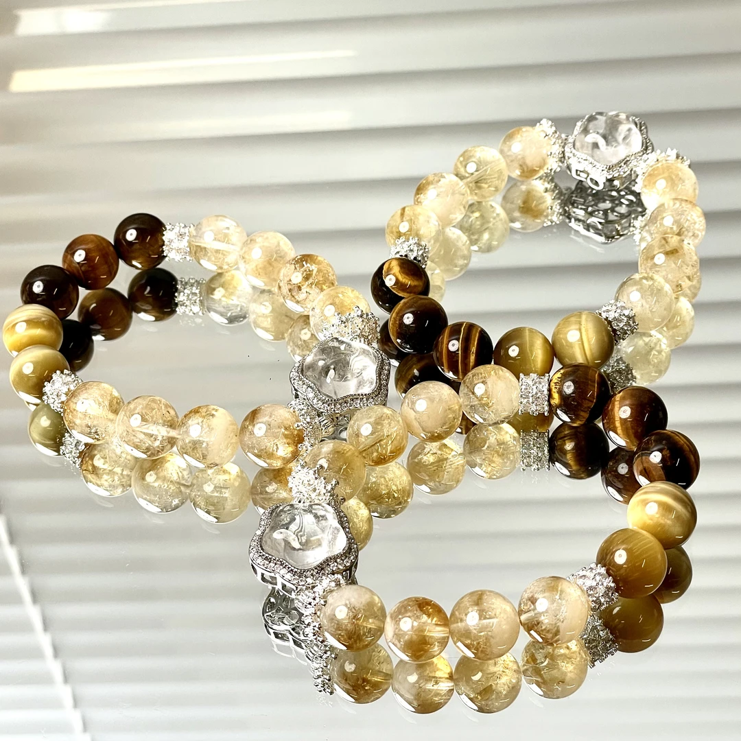 【富婆buff】黄塔晶虎眼石12mm手串面小仙多样性发其一