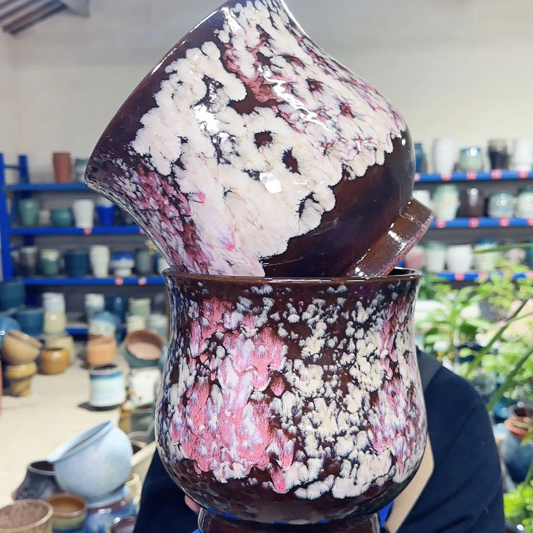 紫砂花盆高20口20