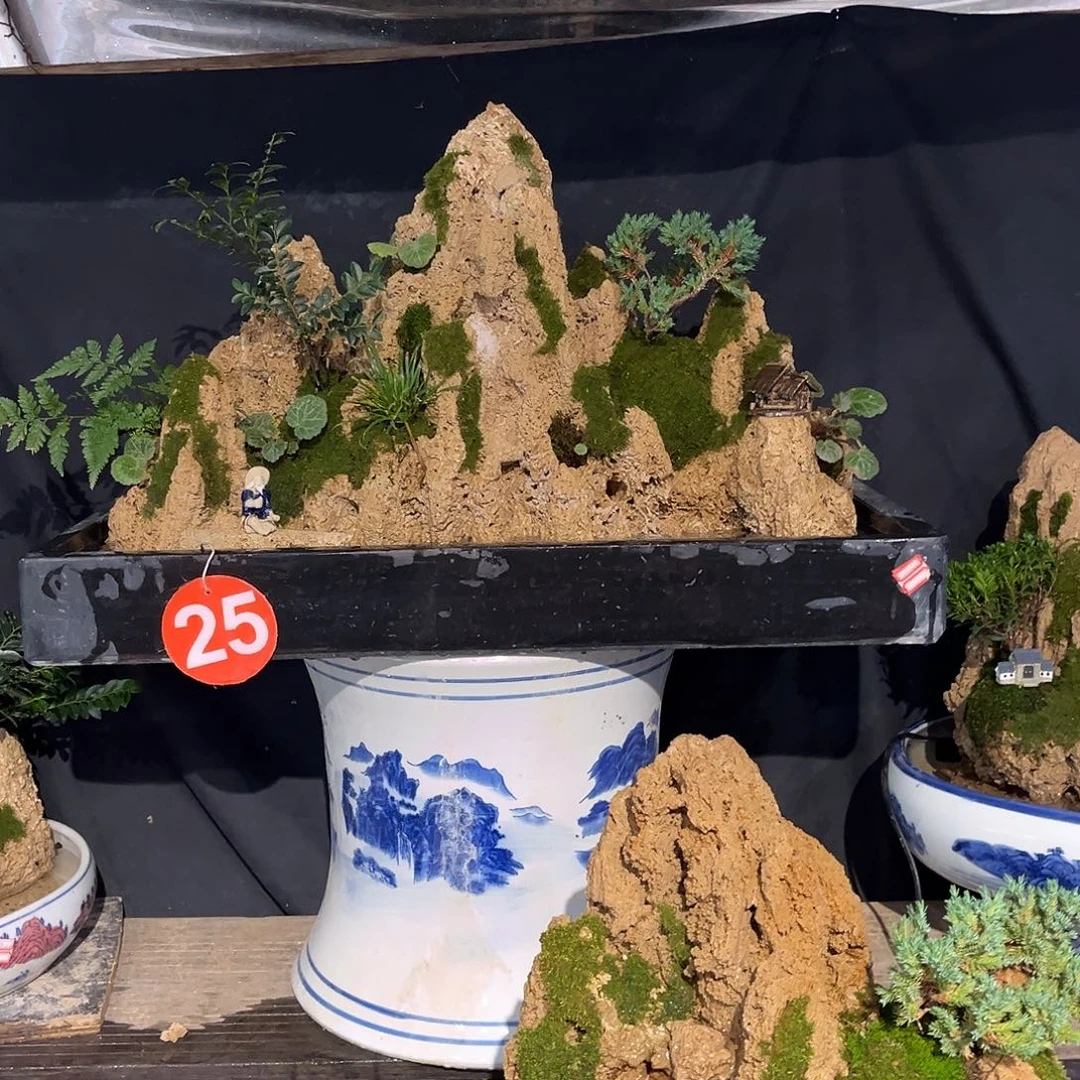 用***7无花朵吸水石假山盆景全套