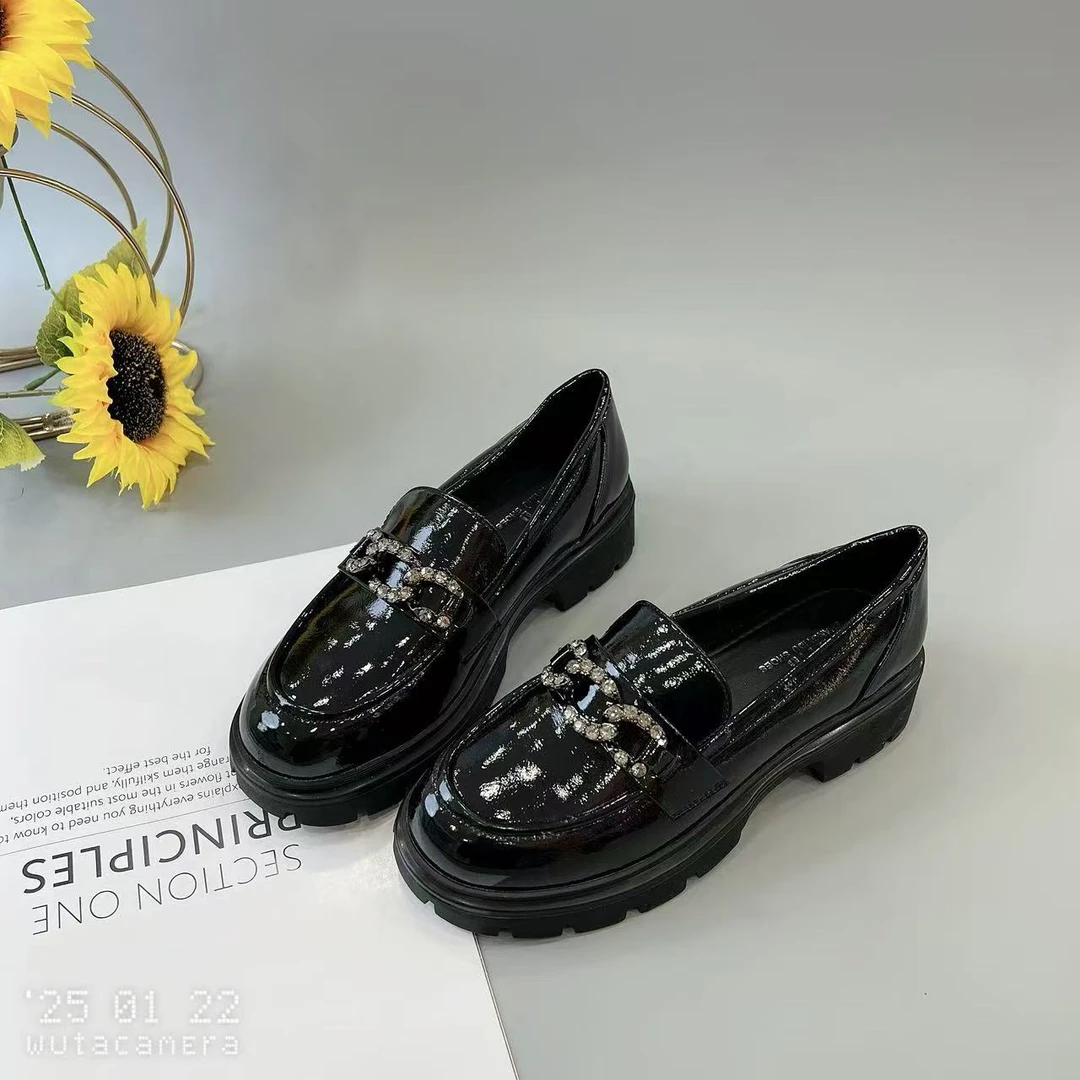 6687 新款时尚复古英伦风软底学院厚底乐福鞋