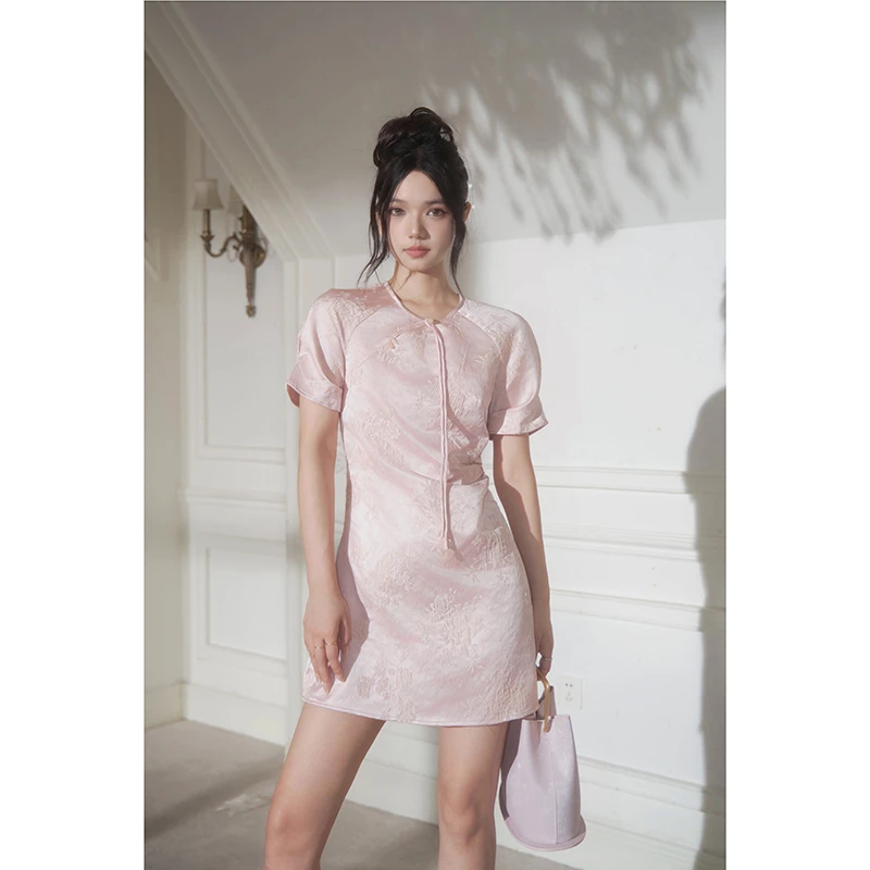 FOREVERCAN“采薇”新中式国风提花连衣裙 SD21582