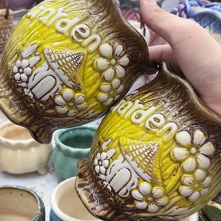 多肉绿植陶瓷花盆9.9包邮，有孔