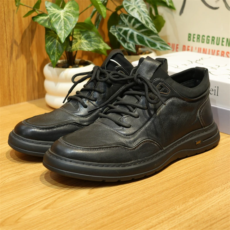 品牌撤柜男士软底舒适真皮运动鞋系带简约时尚百搭休闲鞋9X002