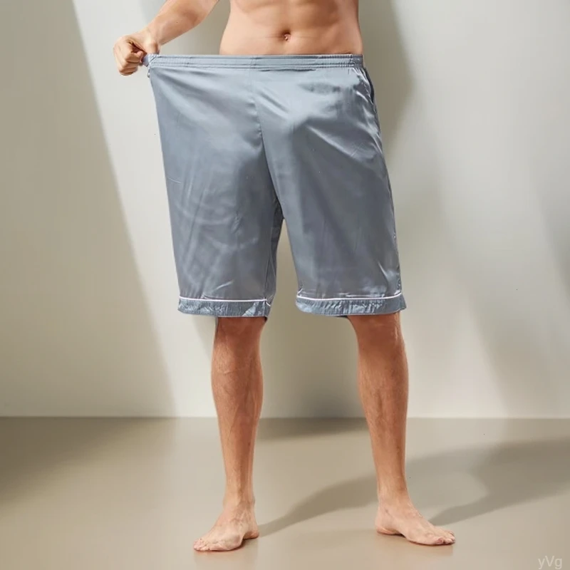 薄款睡裤冰丝男家居裤夏季宽松休闲裤裤休闲五分裤衩外穿短裤男士