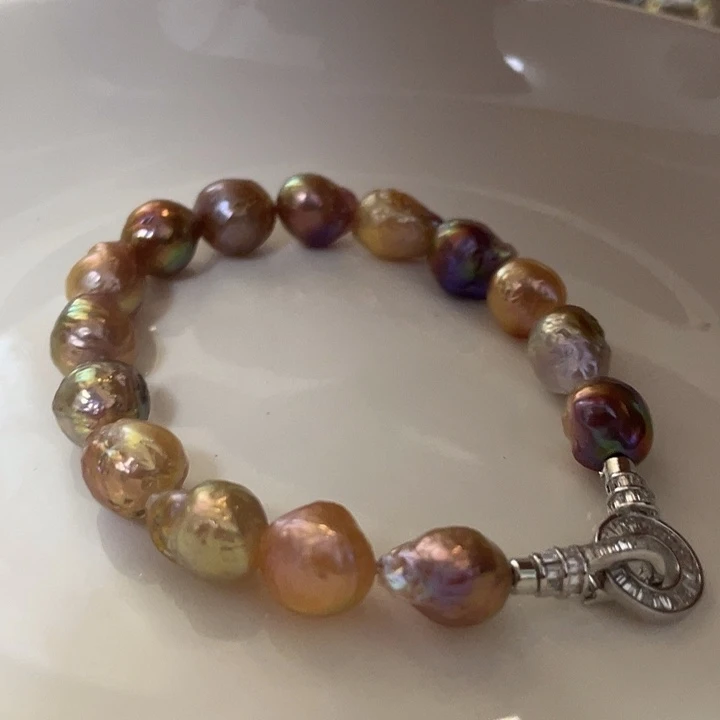 银S925镶嵌手链淡水珍珠