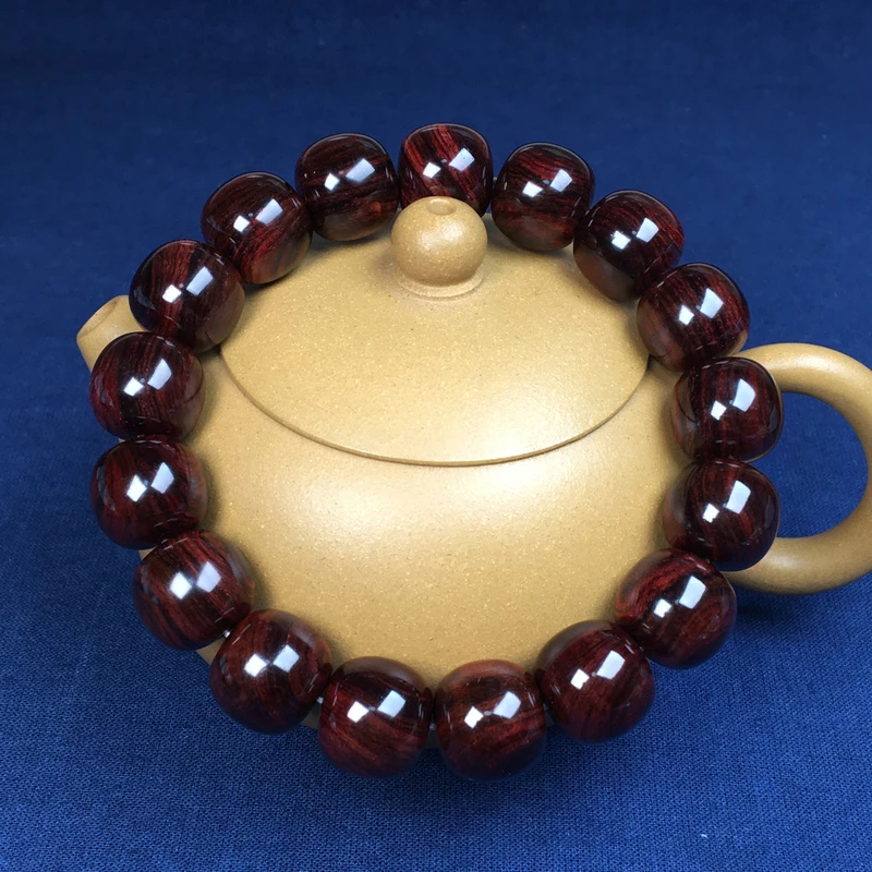 万乘海南黄花梨紫油梨1314精品大黑线老型珠手串男女款文玩珠子