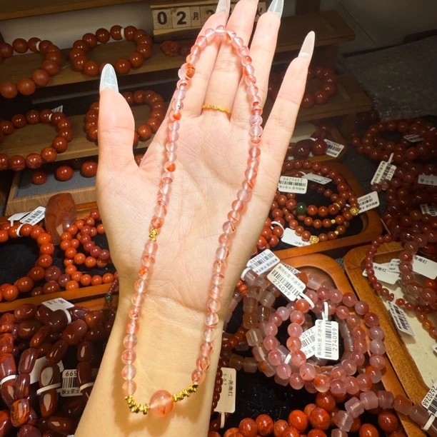 川料南红冰飘diy碎银几两手串5mm/302/多样性发其一