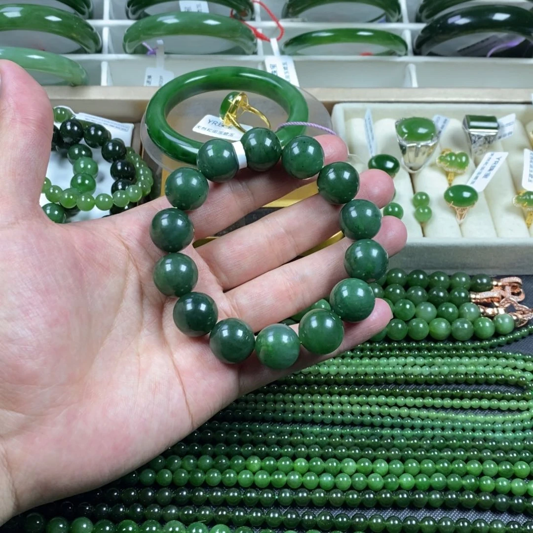 和田玉（碧玉）手串未镶嵌卡16