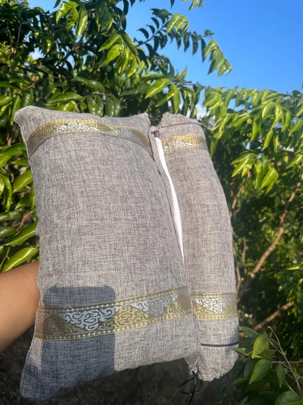 沉香白奇原材料枕头1500克灰色两用 助眠 安神多样性发一