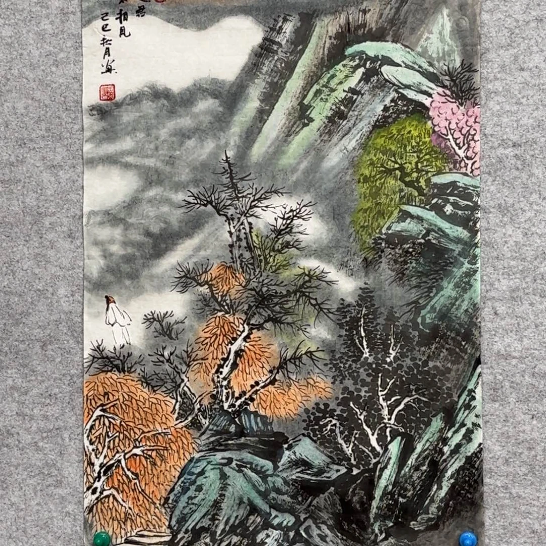 国画花鸟等多种鸟类的栖息