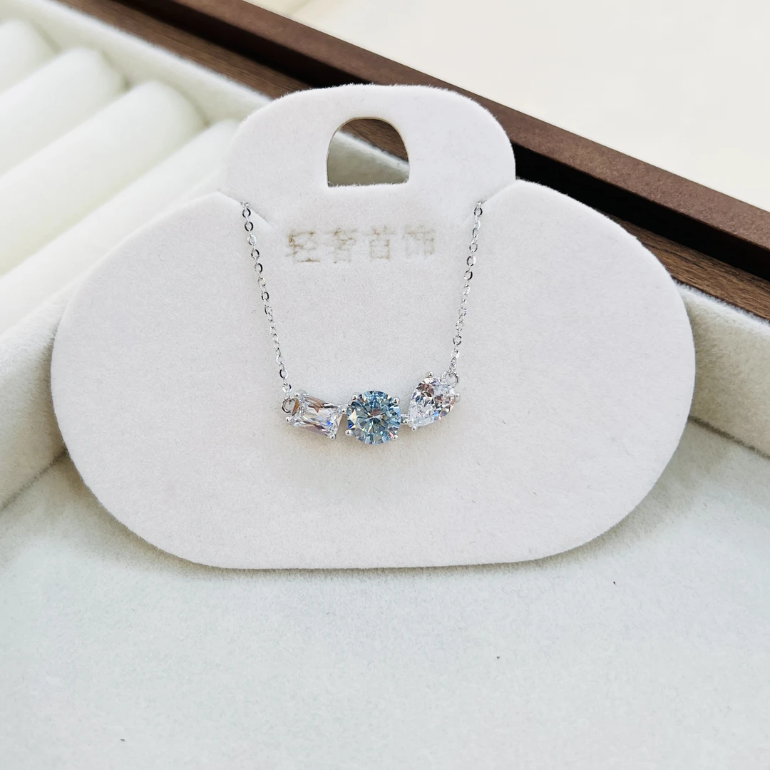 坠链均925银锆石 XL-555小清新精致温柔水滴锆石锁骨链