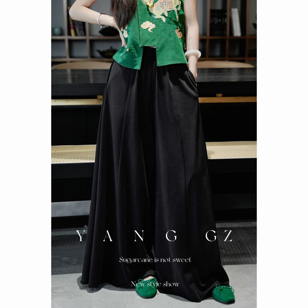 YANG GZ【晚舟迷雾】春季宽松遮肉阔腿裙裤女 GZ5151CP601053