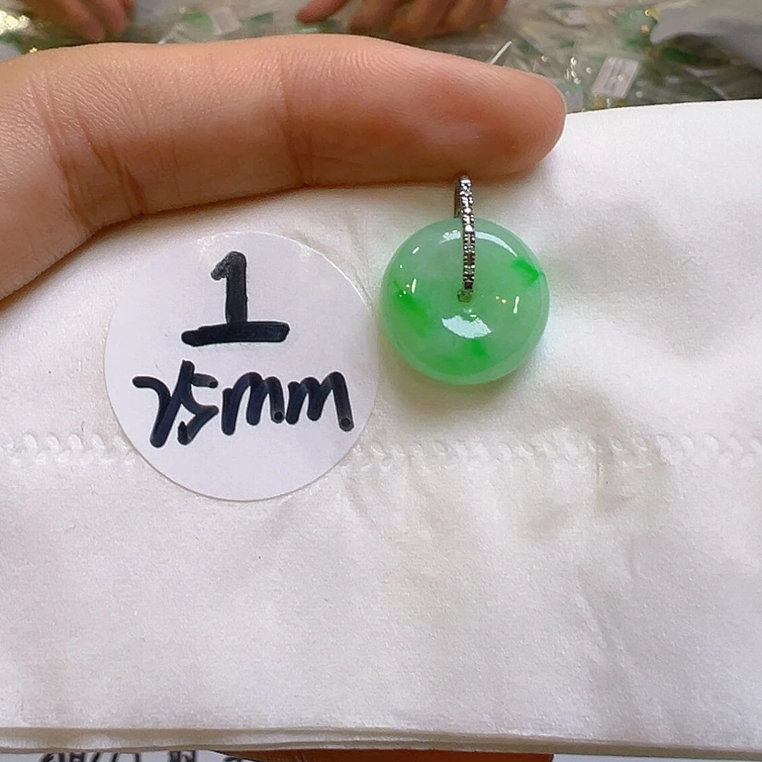 翡翠18K金镶嵌吊坠(不含链)翡翠