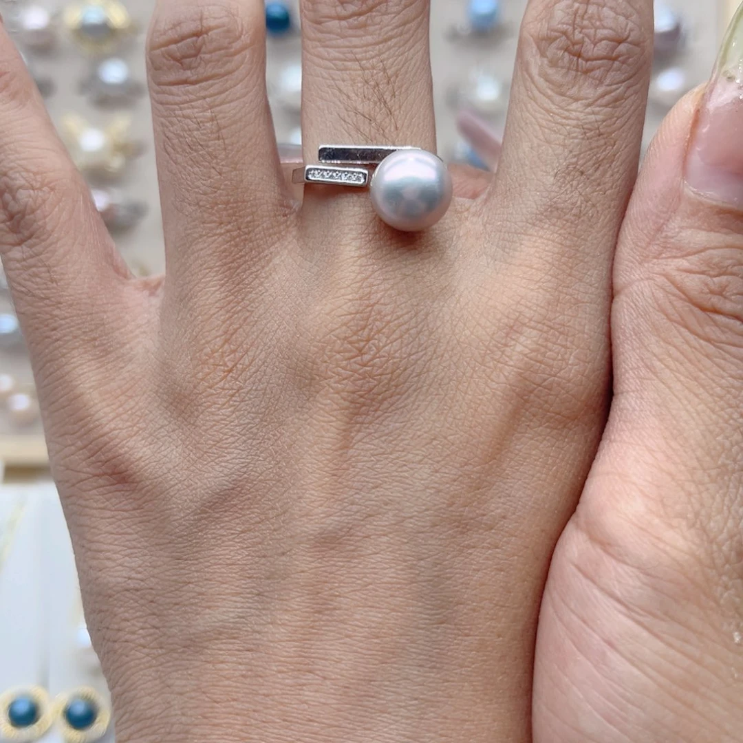 戒指合金淡水珍珠王*嘚