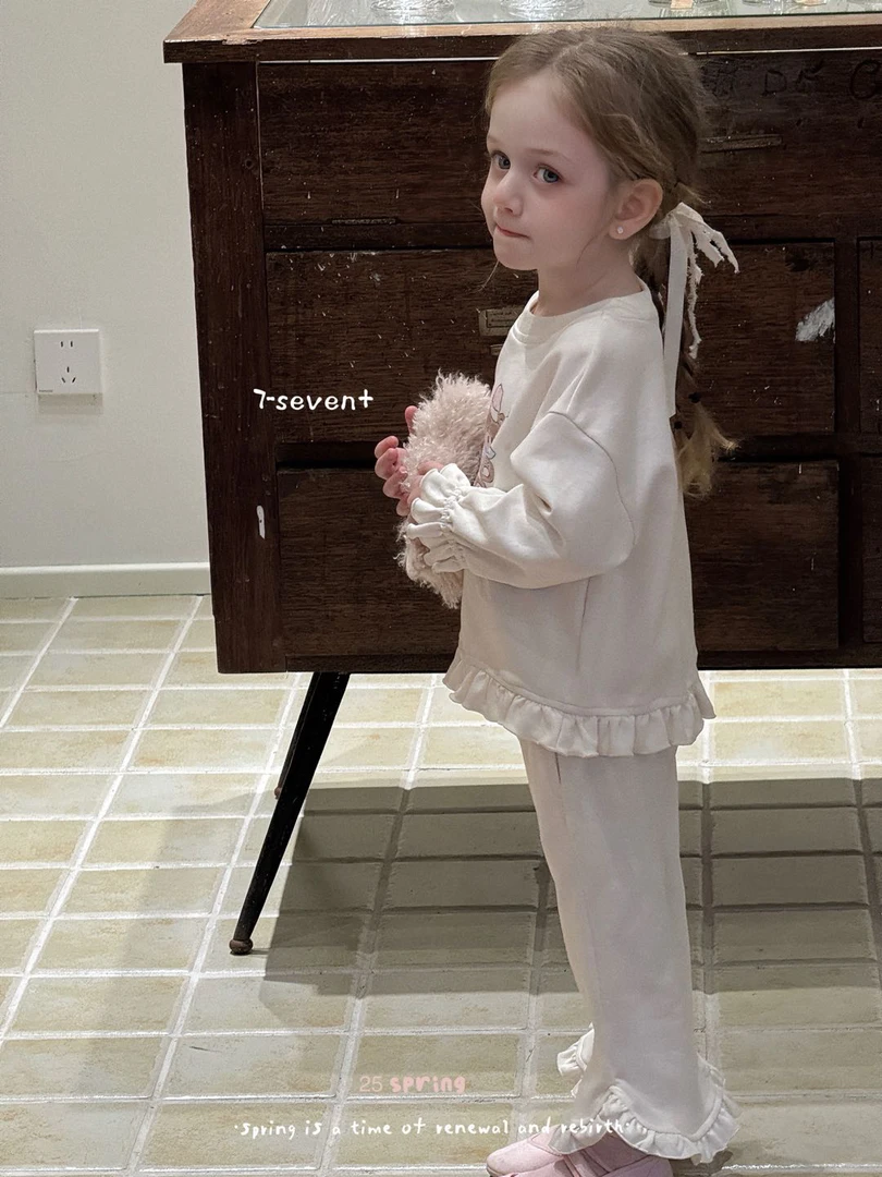 7seven·2015年新款女童花边卫衣两件套粉色洋气