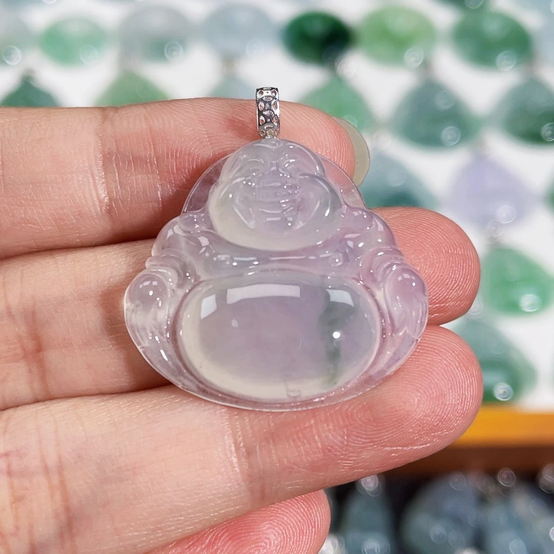 颈饰18K金镶嵌翡翠吊坠