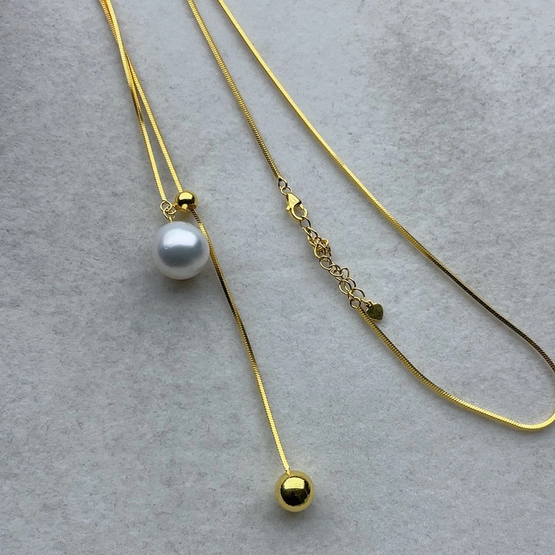 海水珍珠银S925镶嵌套链59