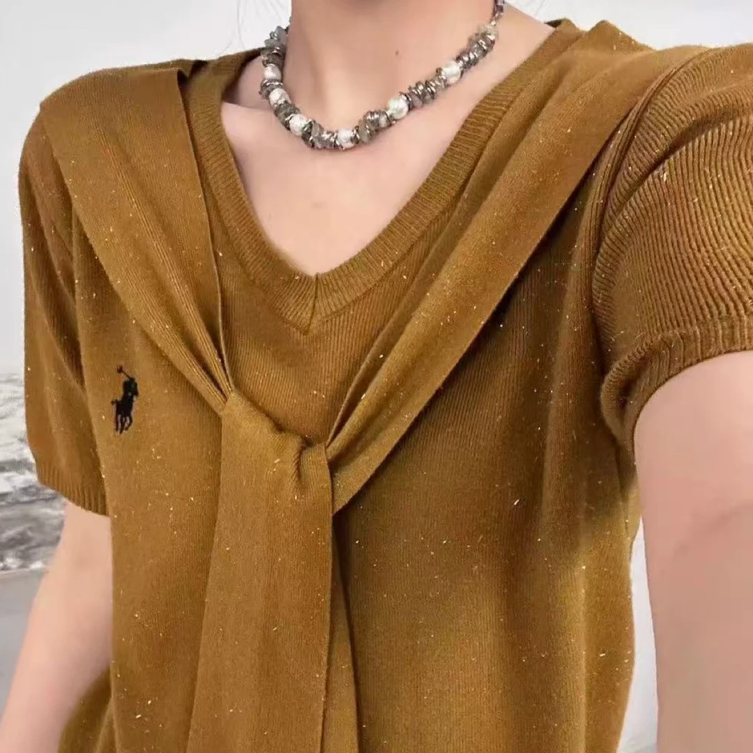 早秋新款飘带针织上衣8303