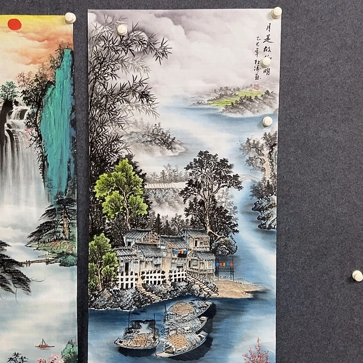 国画四尺夜景江南一幅