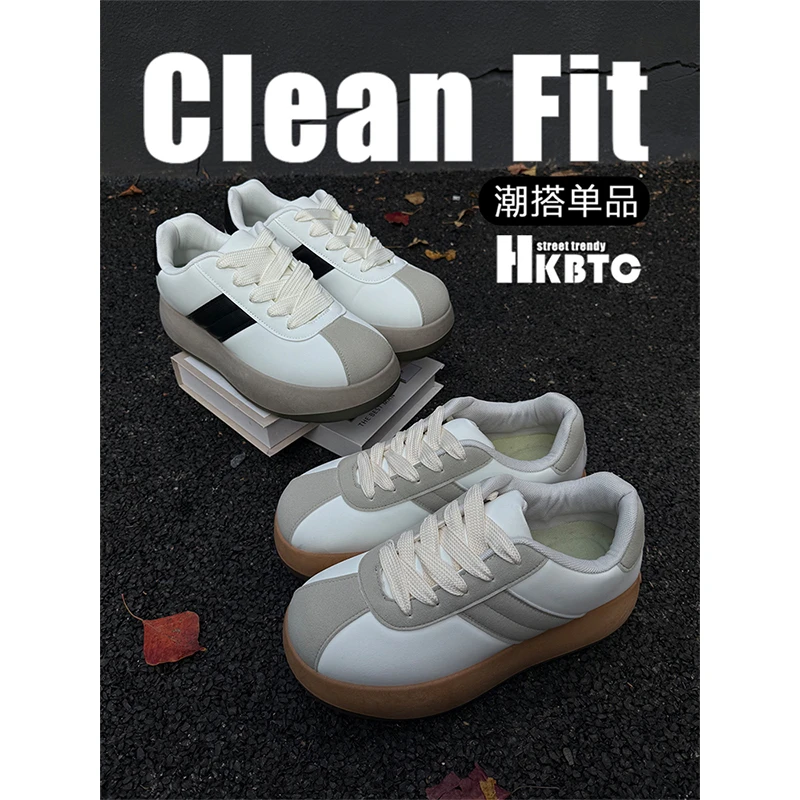 HKBTC Normcore蓬蓬鞋低帮厚底休闲鞋新款男低帮面包鞋丑萌休闲鞋