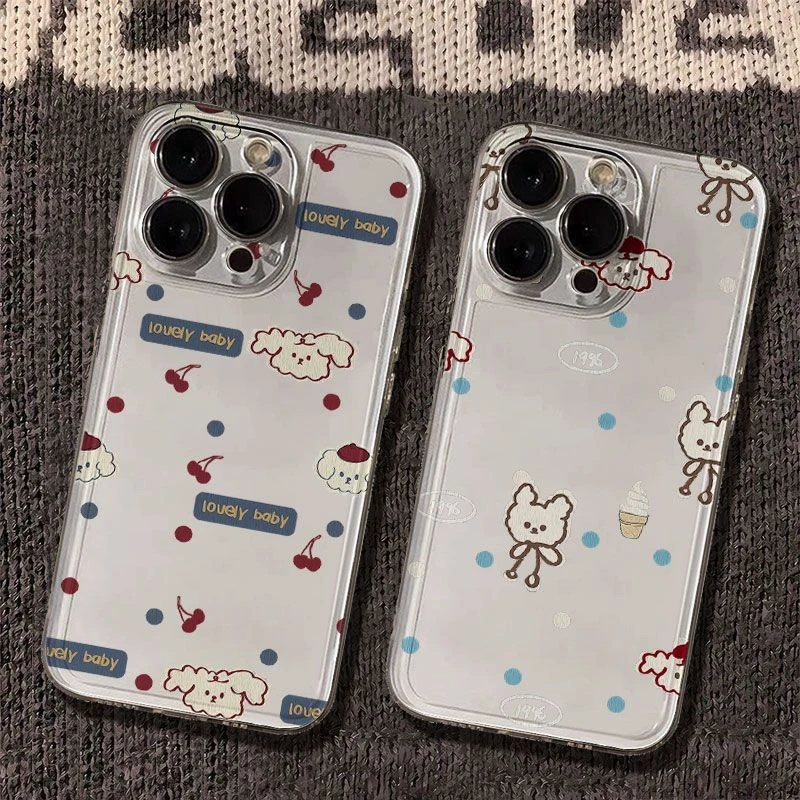 卡通可爱小狗太空手机壳适用于苹果16透明iphone14手机壳1512pro