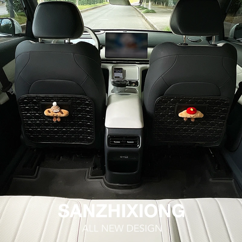 汽车座椅背防踢垫牛角包车用防水防脏座椅背防磨垫保护垫短款