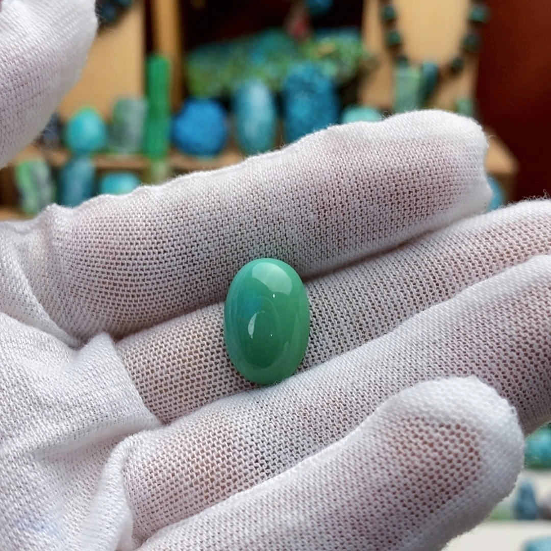 定制绿松石玉华菜籽绿蛋面