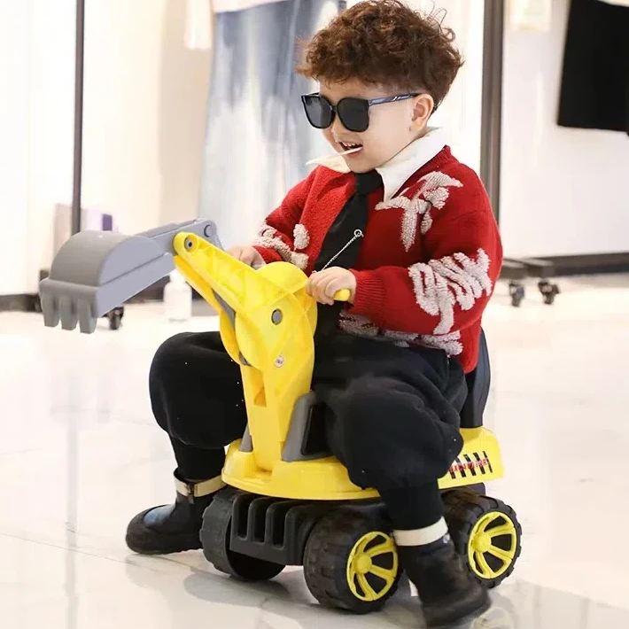 儿童挖掘机可坐人挖掘玩具车男孩大号工程车勾机可坐可挖挖土机