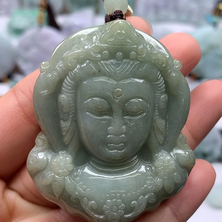 翡翠未镶嵌颈饰观音福利洒黄翡福利