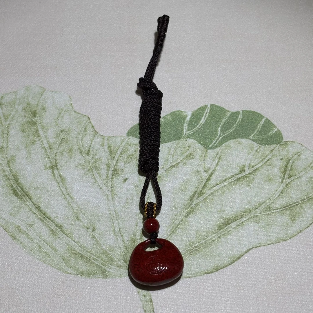 含辰砂工艺品红晶体朱砂福袋吊坠