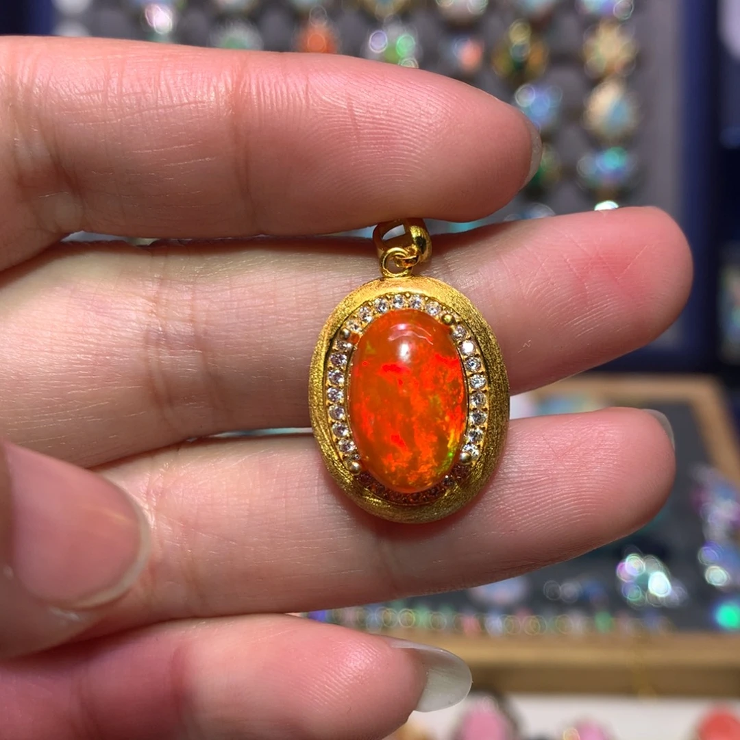 银S925镶嵌欧泊吊坠款式