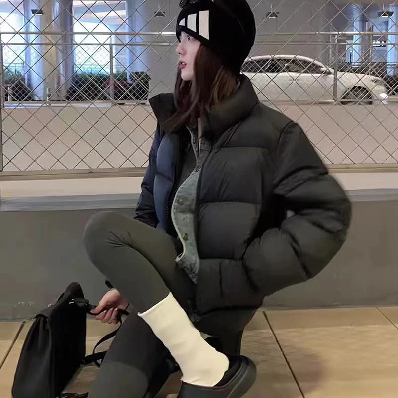 [Black&coior]2025新国标网红肯豆风女款羽绒服韩版冬季短款立领