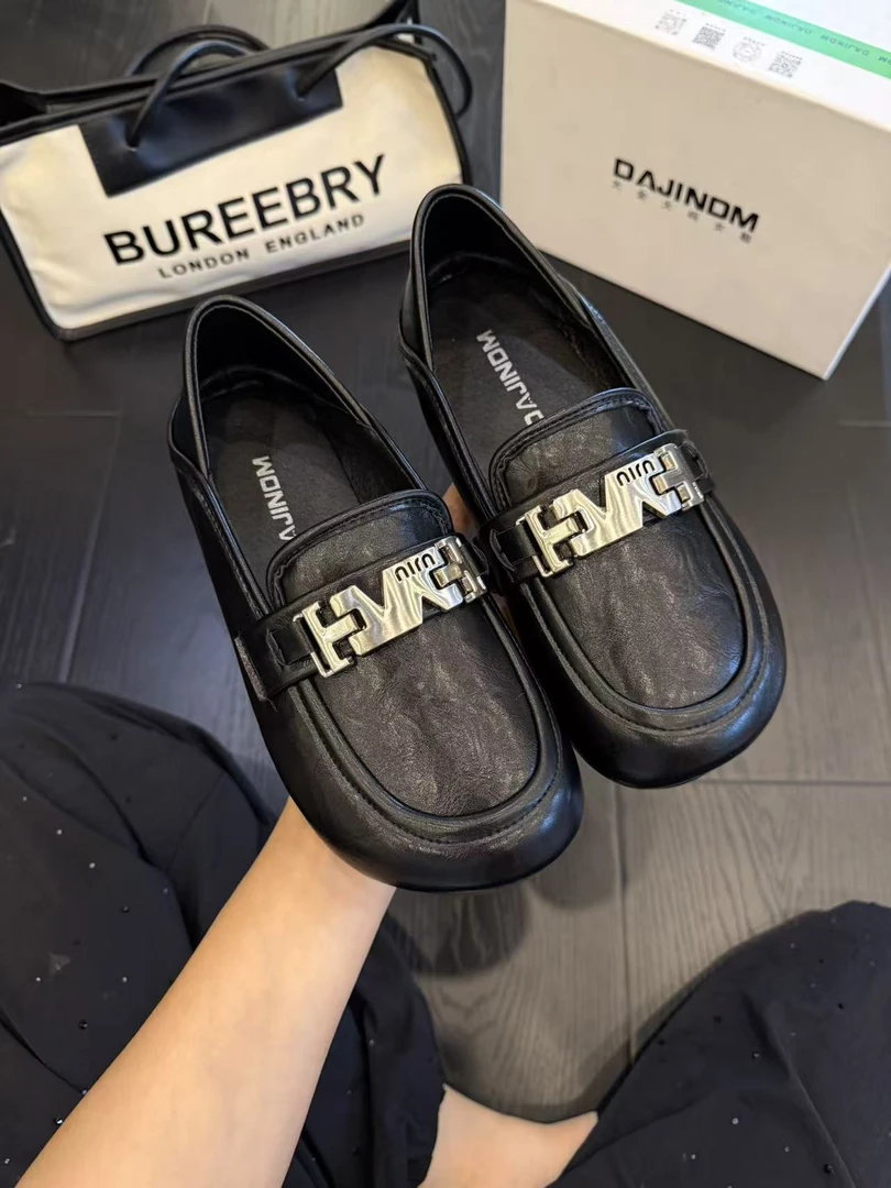 大金大码女鞋40-43新款气质两穿豆豆鞋