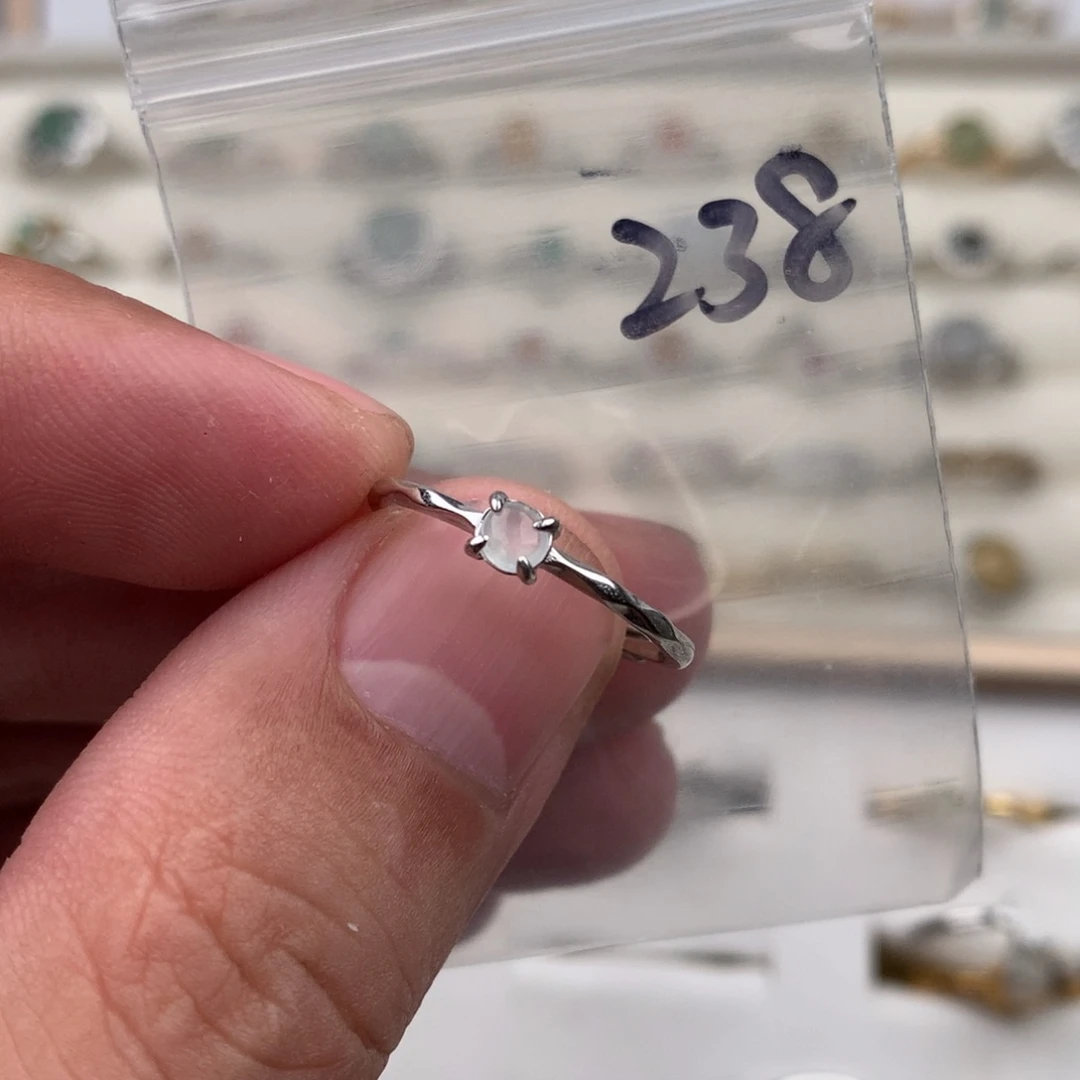 翡翠银S925镶嵌戒圈238